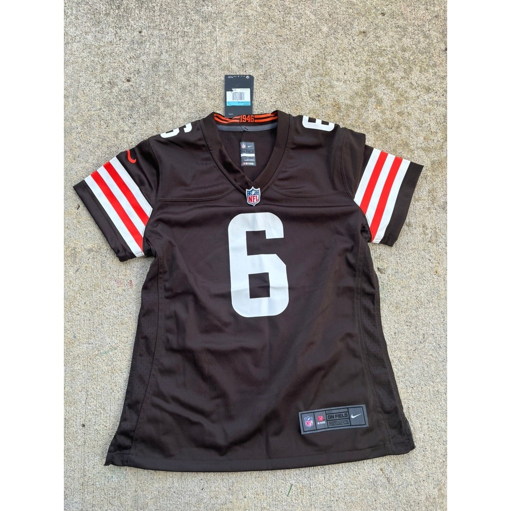 Cleveland Browns Jersey Women's Medium Brown #6 Baker Mayfield NFL Nike On Field